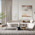 Modern sofa coffee table combination 3d model