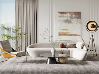 Modern sofa coffee table combination 3d model