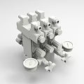 Industrial Control Equipment With Valves Knobs Pressure Gauges And Connection Ports