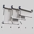 Modern Roller Curtain With Adjustable Metal Track And Durable Mounting Brackets Design 3d model