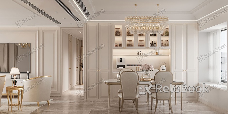 French Restaurant Small Apartment Light Luxury model