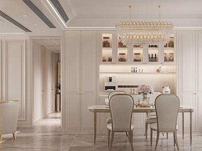 French Restaurant Small Apartment Light Luxury model