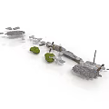 Scene Construction Components Featuring Road Modules Green Vegetation And Street Lamp Structures