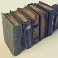 Vintage Books Collection With Decorative Spines Different Colors And Classic Bindings