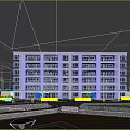 Modern Low Rise Residential Building With Green Lawns Trees And Walkways