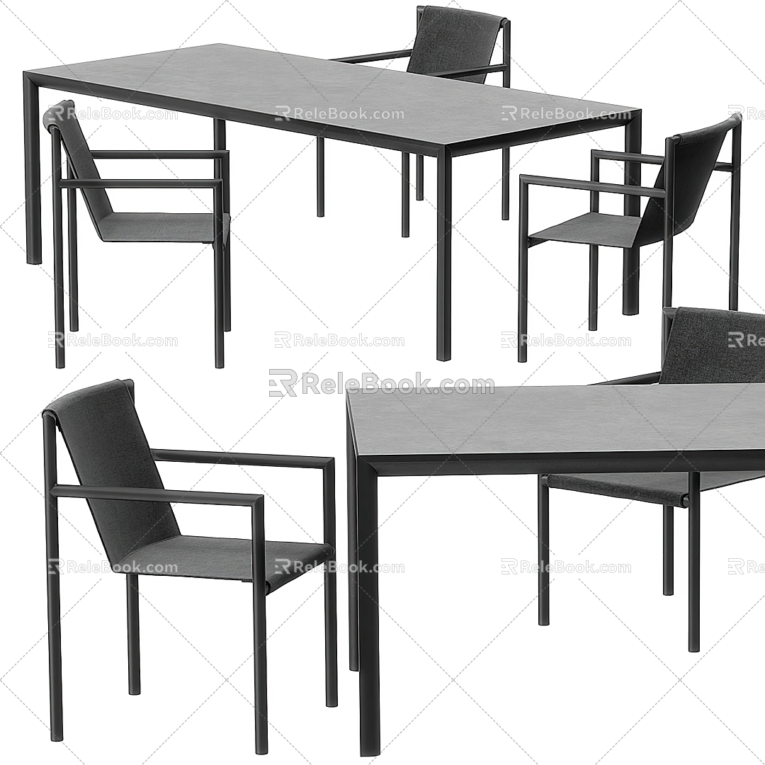 Dining table and chair combination 3d model