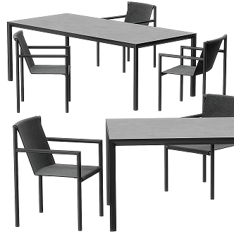 Dining table and chair combination 3d model