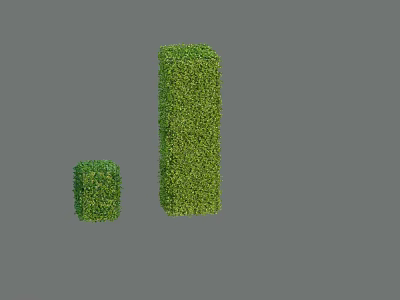 Shaped Green Topiary Plant Art With Two Sizes And Gray Background 3d model