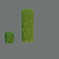 Shaped Green Topiary Plant Art With Two Sizes And Gray Background
