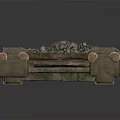 Ancient Carved Stone Structure With Intricate Patterns And Weathered Columns