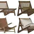 Modern Leisure Chairs Featuring Wooden Frames And Various Seat Cushion Styles