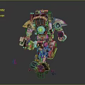 Modern Robot Mech Warrior Machine Battlearm Mechanical Battlearm Machine Warrior 3d model