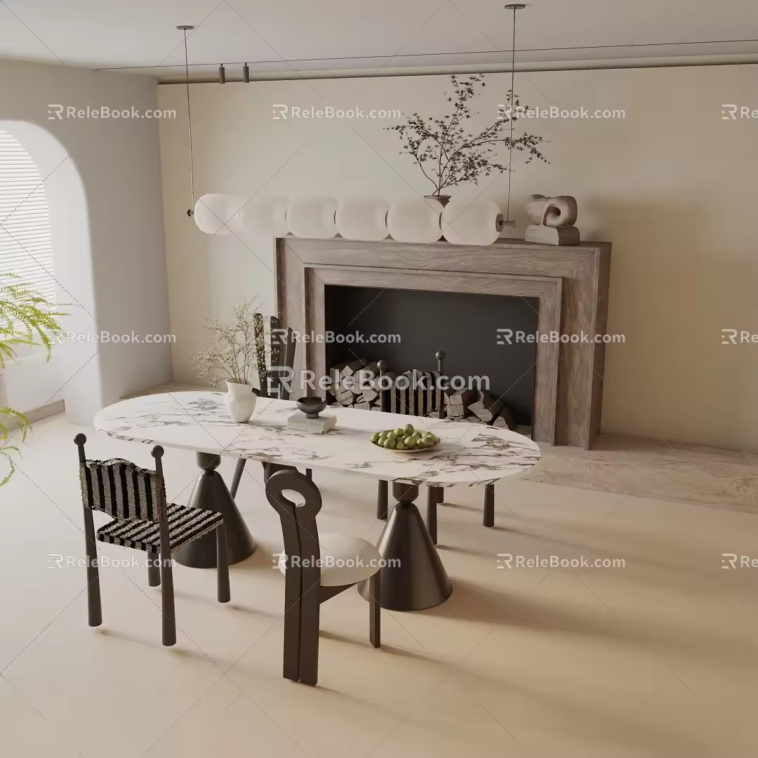 Modern table combination 3d model