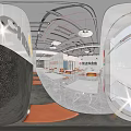 Hot Pot Restaurant Interior For Friends Gathering With Fresh Ingredients And Cartoon Murals