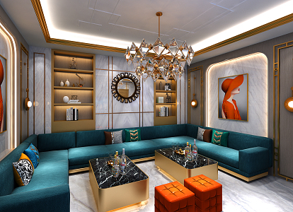 Light Luxury KTV Room 3d model