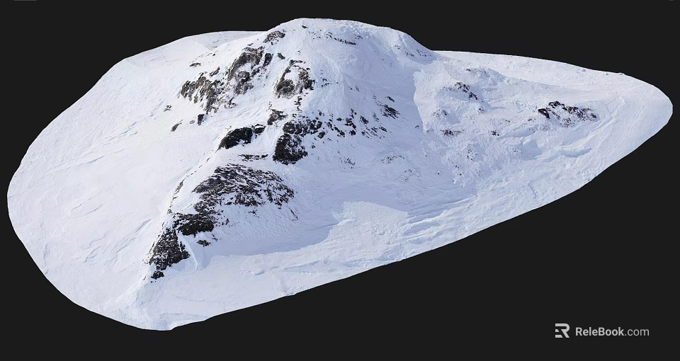 Scenic Garden Landscape With Snowy Mountain Peaks And Natural Scenery 3d model 