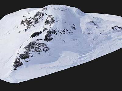 Scenic Garden Landscape With Snowy Mountain Peaks And Natural Scenery 3d model