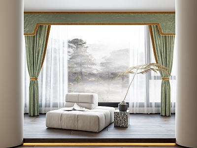 New Chinese style curtain 3d model