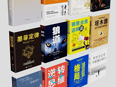 Diverse Selection of Books Featuring Self Help Business and Mindset Topics 3d model
