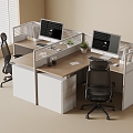 18 Desk Modern Company Desk Station 3d model