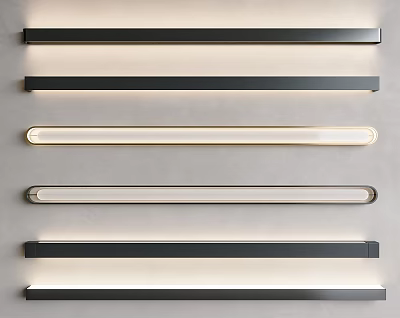 Modern Sleek Strip Wall Lights With Black And White Designs For Home Decoration 3d model