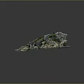 Detailed Terrain Mountainous Landscape With Green Vegetation Blue Water And Rock Formations