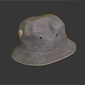 Gray Bucket Hat With Small Label On Front Casual Outdoor Wear Accessory