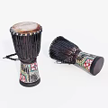 Musical Instruments Old Handmade Drums 3d model
