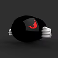 Game Movie Character With White Hands Holding Black Sphere Featuring Red Devil Eye Symbol