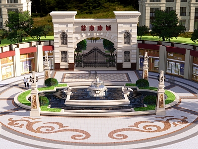 European Gate Community Entrance model