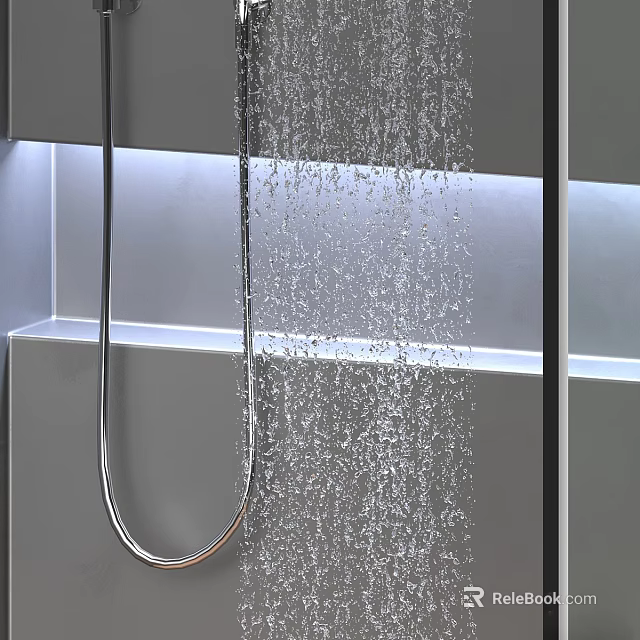 Modern Shower Sauna With Water Flow And LED Lighting 3d model