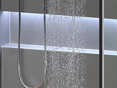Modern Shower Sauna With Water Flow And LED Lighting 3d model