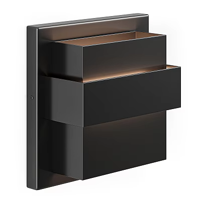 Modern Black Wall Light With Layered Design For Indoor Home Decoration 3d model