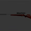 High Precision Sniper Rifle With Wooden Stock Scope And Suppressor