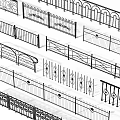 Various Decorative Metal Fence Designs Featuring Ornate Patterns and Structures