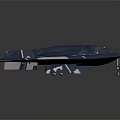Blue Stealth Airplane Model With White And Red Details And Unique Wing Structure Design