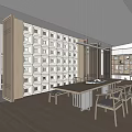 Modern Tea Room Interior Design With Wooden Tables Chairs Bookshelves And Natural Light