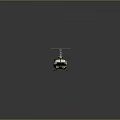 Green Helicopter Aircraft With Red And White Striped Rotors And Tail Structure Design