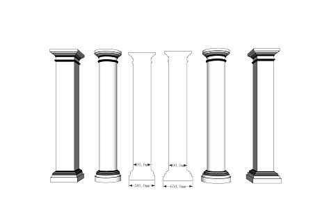 European Roman Column 3d model