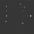 Modern Structural Design With White Red Geometric Components And Sleek Elements