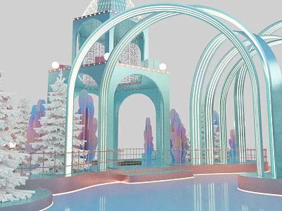 Modern Beauty Chen Christmas Beauty Chen Jewelry Show 3d model