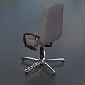 Comfortable High Back Gray Fabric Office Chair With Black Armrests Metal Base And Swivel Casters