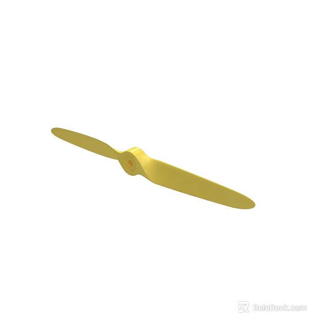 Lightweight Yellow Propeller With Two Blades And Central Hub Structure 3d model 