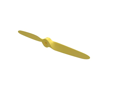Lightweight Yellow Propeller With Two Blades And Central Hub Structure 3d model