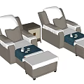 Ergonomic Modern Massage Chairs With Plush Cushions Footrests And Side Table
