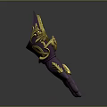 Purple Artistic Glove With Intricate Golden Patterns And Elegant Decorative Details