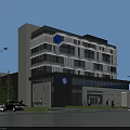 Modern Office Building Exterior Design With Glass Curtain Wall Multi Storey China Logo And Entrance