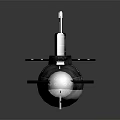 Gray Military Submarine With Red Bottom Hull As Underwater Combat Weapon System