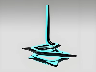 Modern chandelier technology sense light bar cyberpunk geometric shaped internet bar lamps fashion technology sense 3d model