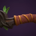 Transparent Green Glowing Sword Design With Wrapped Handle And Leaf Accents